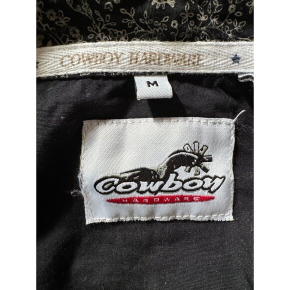 Cowboy Hardware Mens Paisley Long Sleeve Button-Up Shirt M Black White 100% Cott - Picture 3 of 16